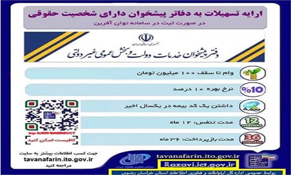 اعطای تسهیلات کم بهره، در جهت افزایش توانمندی دفاتر پیشخوان دولت